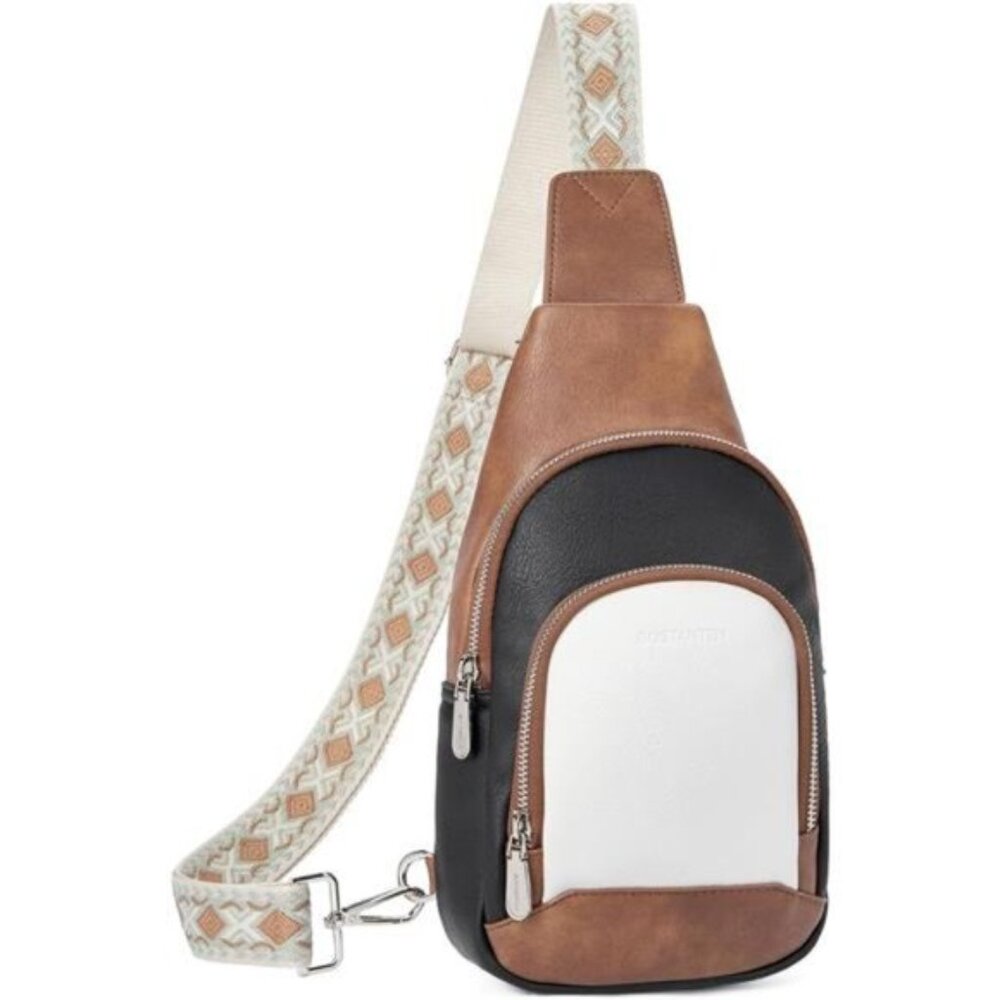Stylish Brown and Black Crossbody Bag